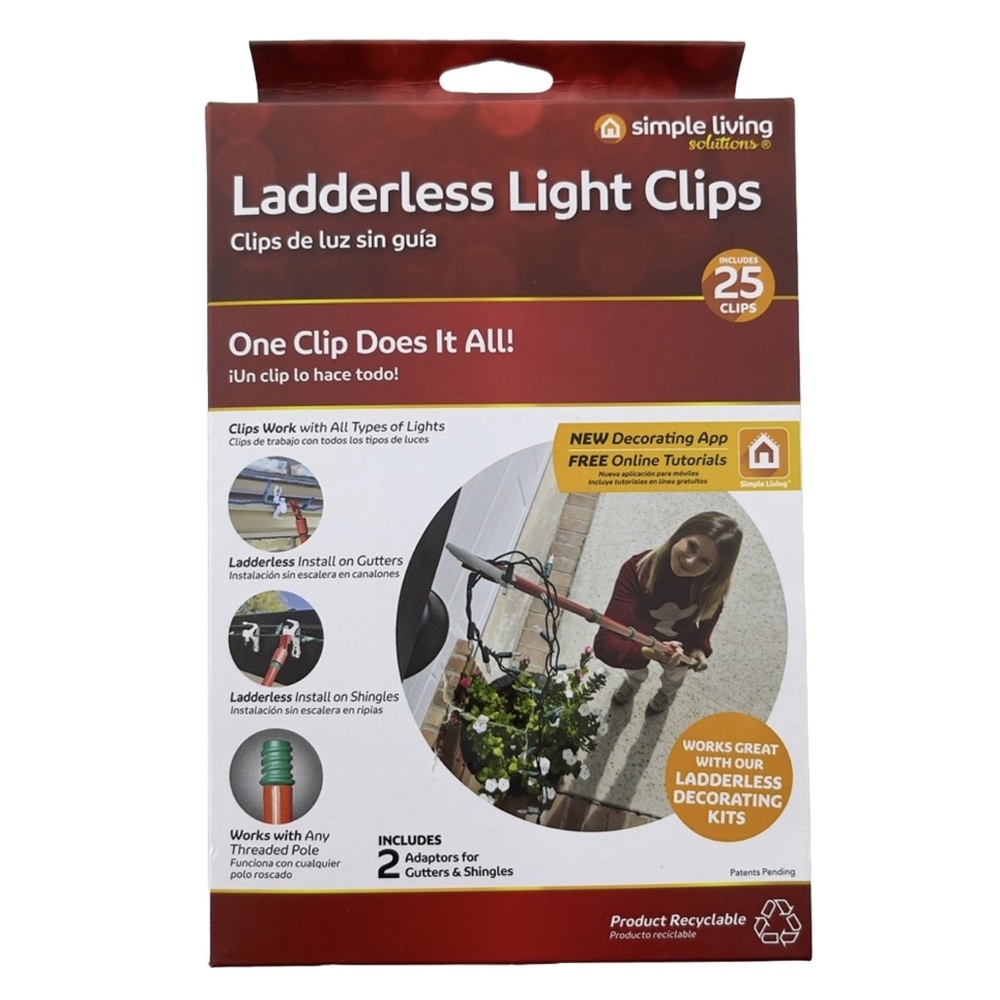 Simple Living Ladderless Christmas Light Clip 25ct